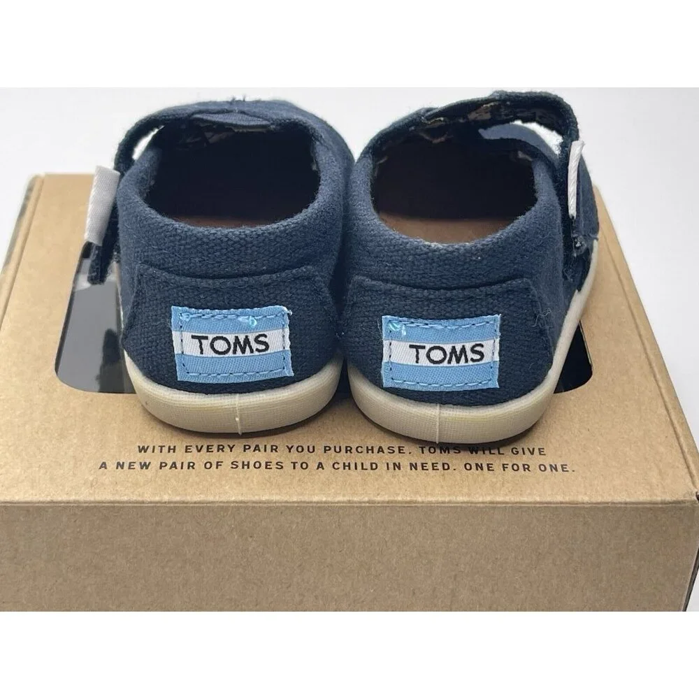 TOMS CRIB ALPARGATA Shoes Size 2 Baby Girls Boys‎ Blue